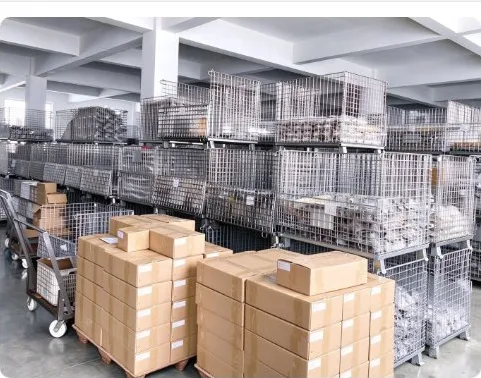 Palletized export cargo with shipping labels